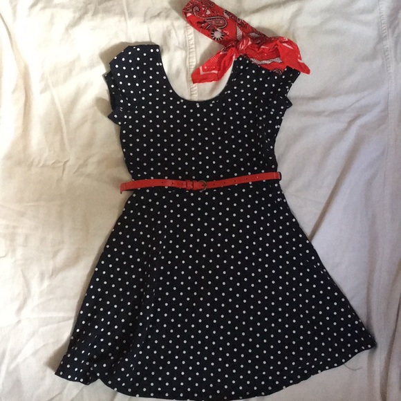 iris Dresses & Skirts - Bandana & Poka Dotted Navy Blue Dress